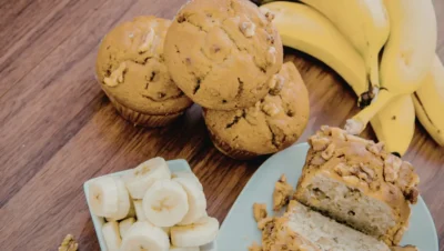 Bolinho de banana e aveia
