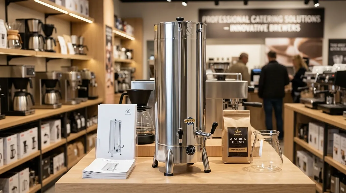 Cafeteira industrial com controle de temperatura para preparo eficiente