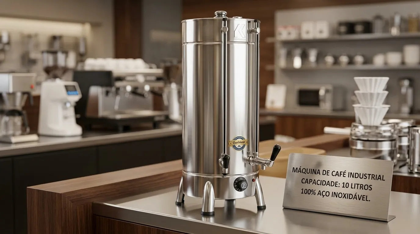 Cafeteira Industrial Comercial 10 Litros Resistente em Aço Inoxidável