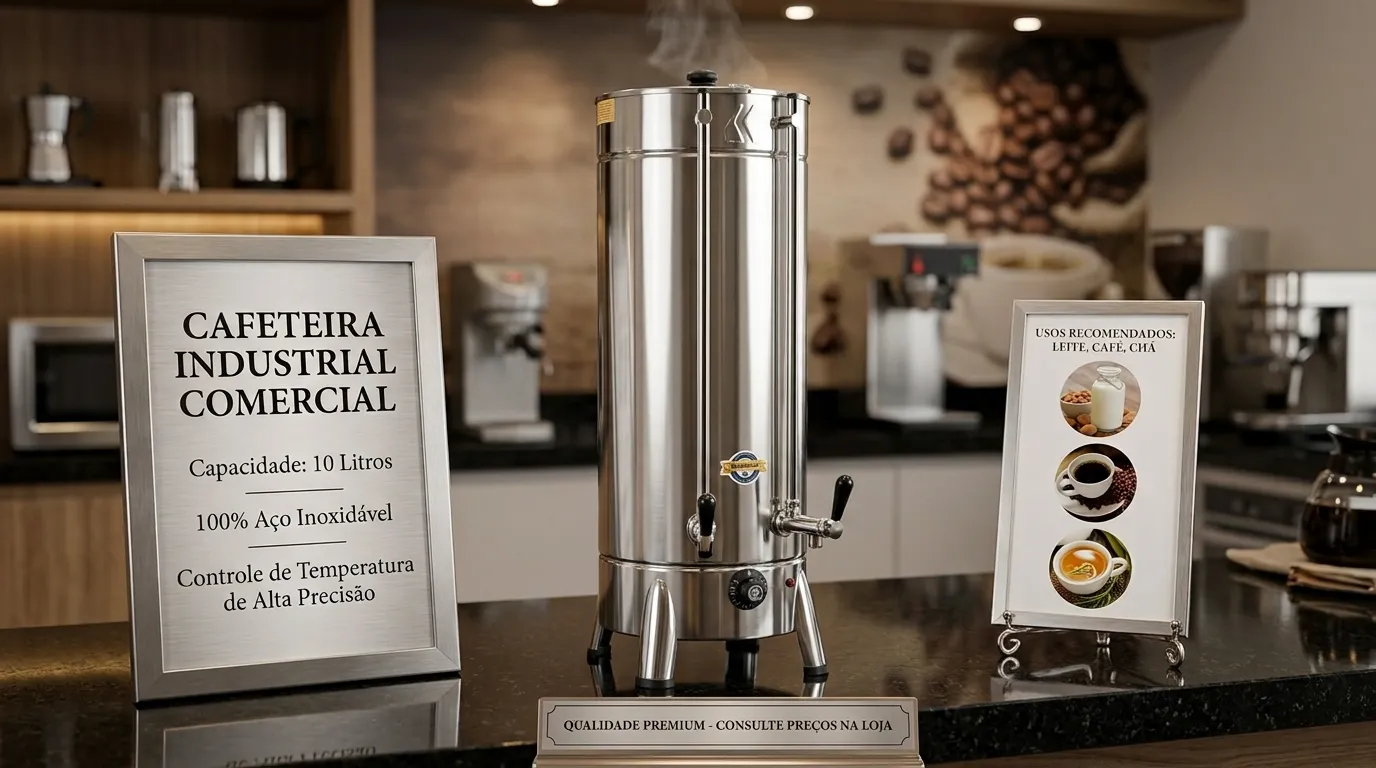 Cafeteira industrial para uso comercial com termostato regulável